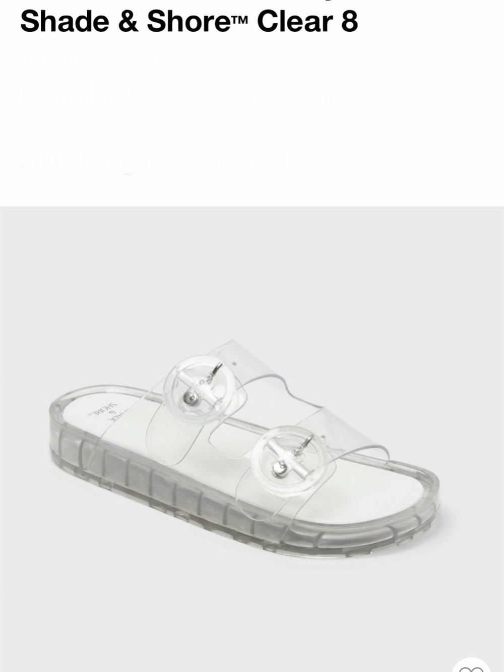 Shade & Shore Transparent Dual-Buckle Slide Sandal